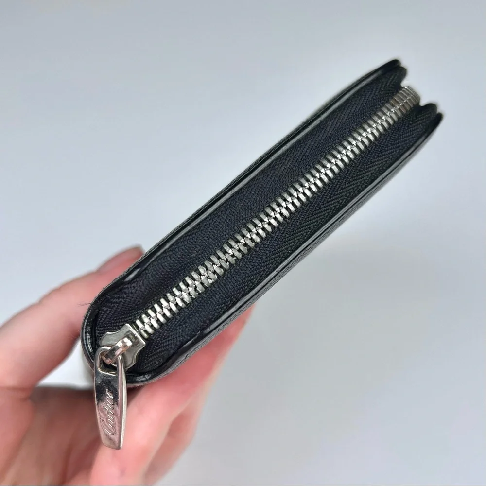 Cartier Santos Caviar Skin Zip Around Wallet